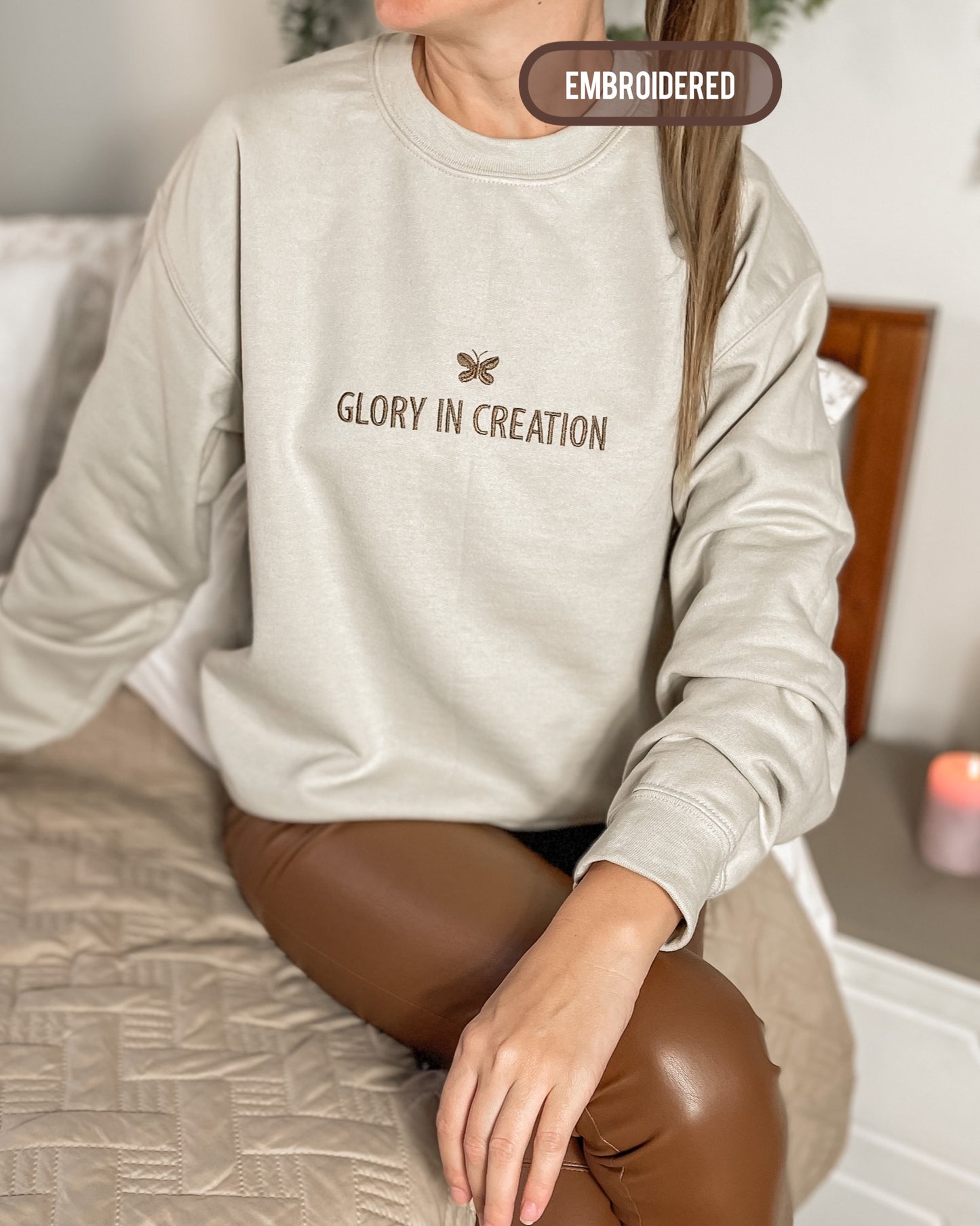 Glory In Creation Embroidered Crewneck Embroidered